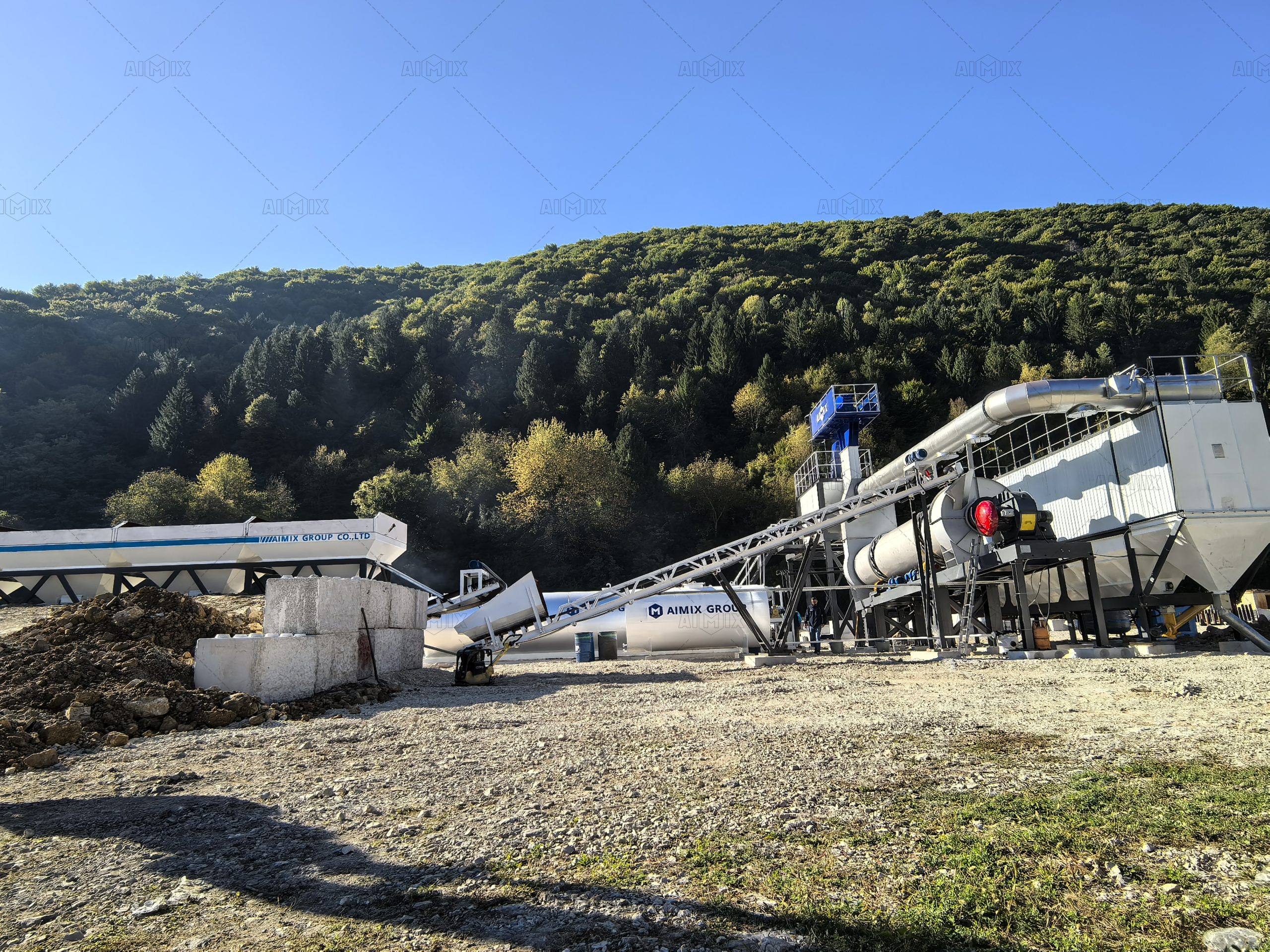 80TPH mobile drum mix plant factory in Sarajevo, Bosnia and Herzegovina
