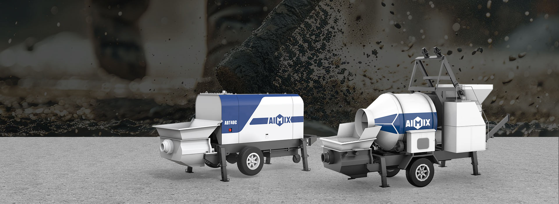 AIMIX concrete mixer pump and trailer concrete pump