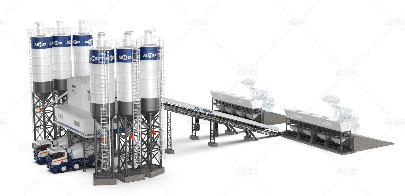 AJ series belt type stationary batching plant