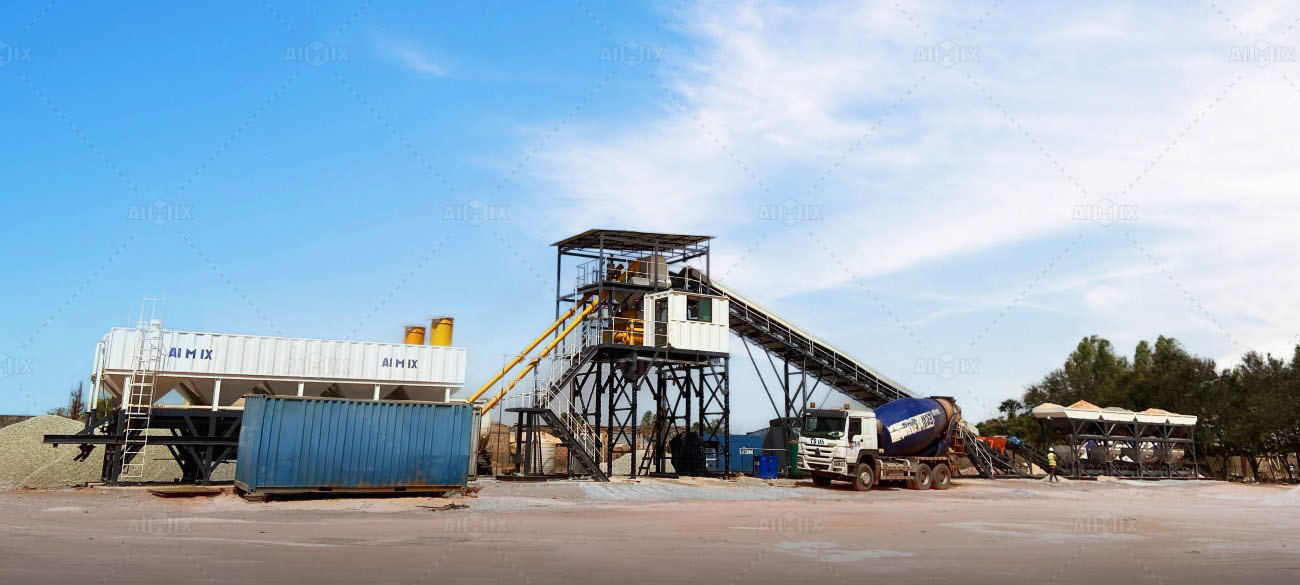 AJM60 Foundation Free Concrete Plant Installed in Burkina Faso