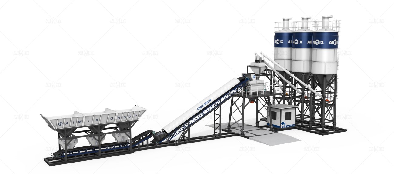 AJM foundation-free type concrete mixing plant