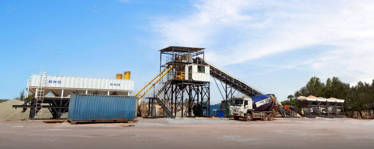 AJM60 foundation free concrete batch plant for Burkina Faso