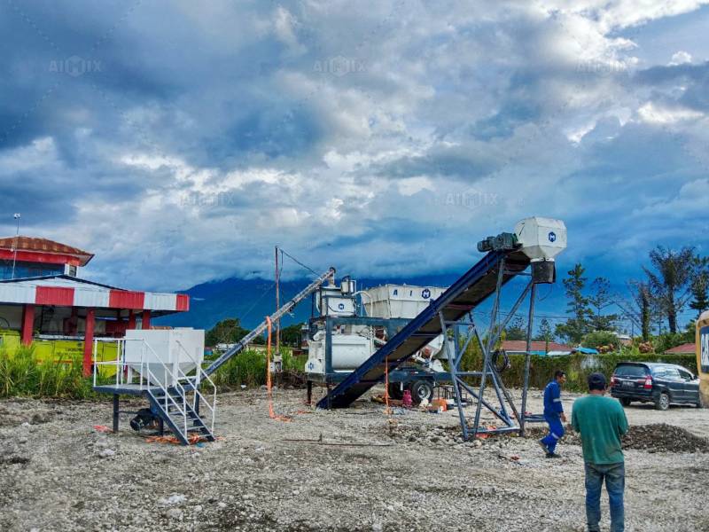 AJSY40 compact batching plant for road project