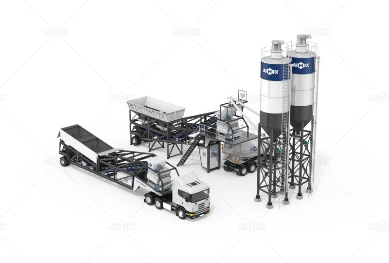 AJY series mobile batching plant Aimix