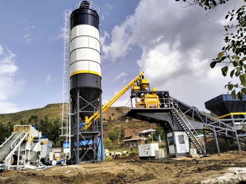 AJY75 mobile batching plant for sale in Ethiopia