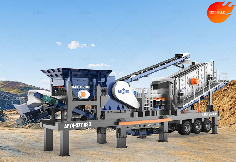 APY4 tire-mounted mobile rock crusher for sale