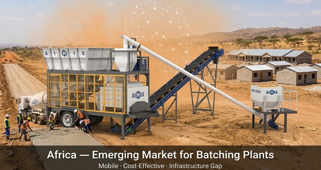 Africa market for concrete batching mixing plant