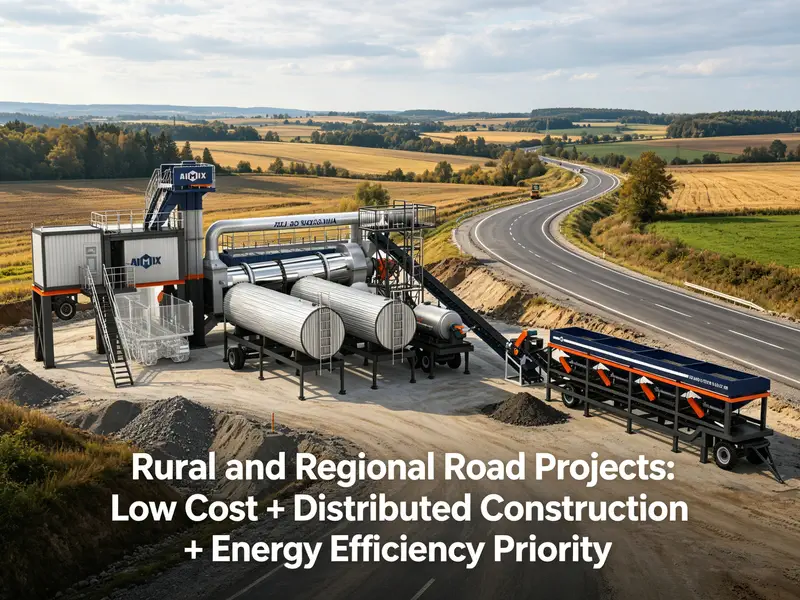 Asphalt Drum Mix Plant for Rural and Regional Road Projects Low Cost + Distributed Construction + Energy Efficiency Priority