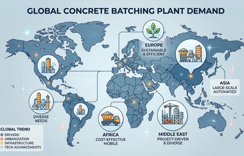 concrete batching plant demand globally