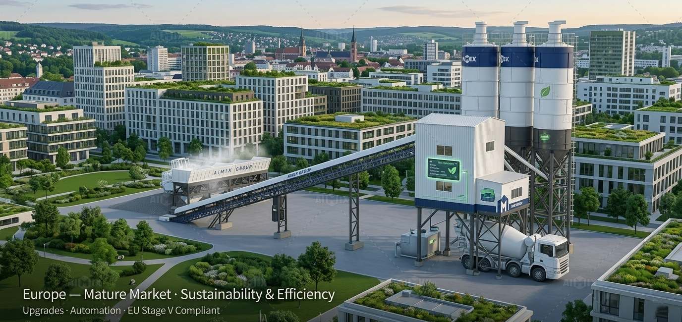 concrete batching plant in Europe market