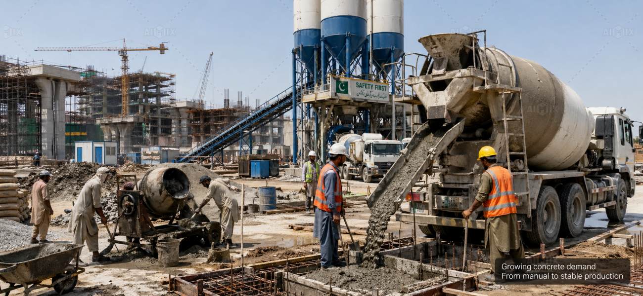market demand for batching concrete plant in Pakistan