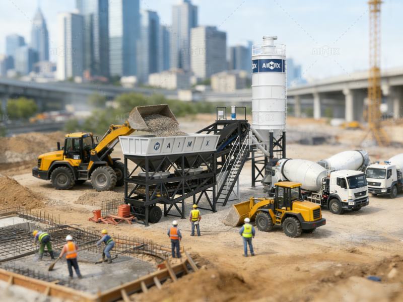mobile concrete batching plant for Pakistan