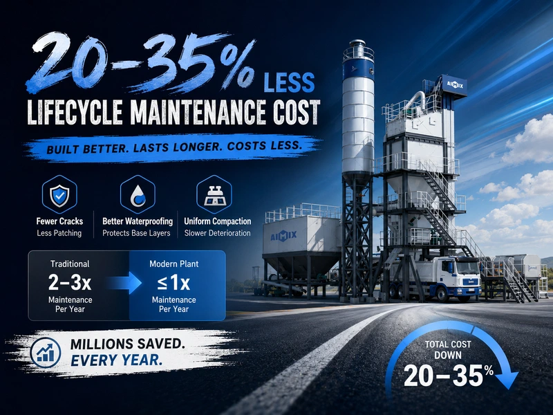 20%–35% Lower Lifecycle Maintenance Cost for asphalt plant