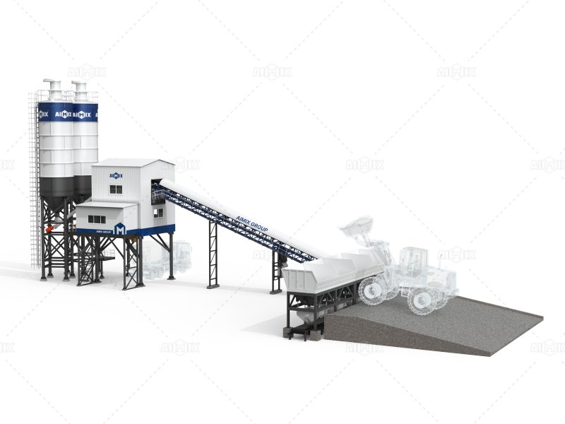 AJ belt-type stationary ready mix concrete plant for Bangladesh