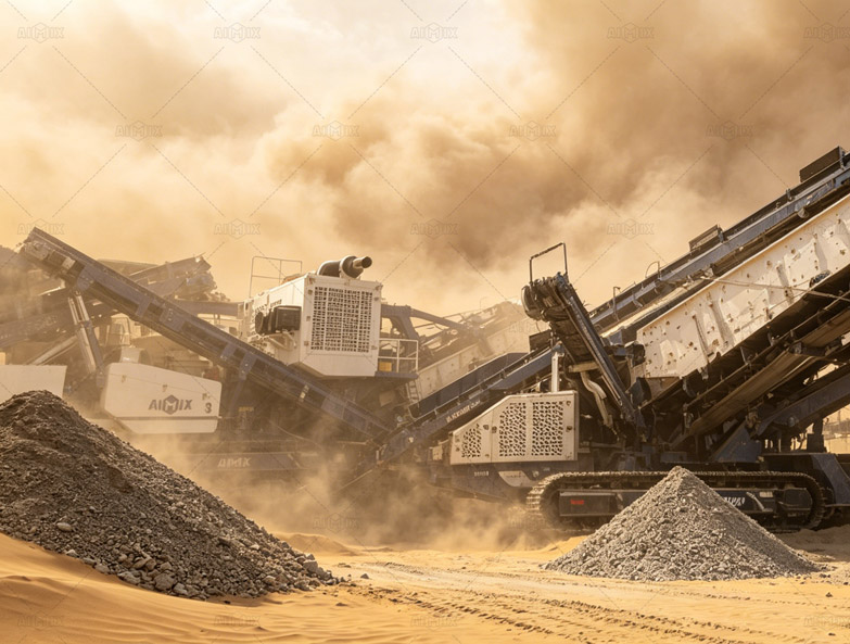 High Dust and Abrasive Conditions Middle East Desert Granite Quarry