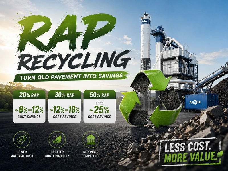 RAP Asphalt Plant Recycling → 20%–50% Material Cost Reduction