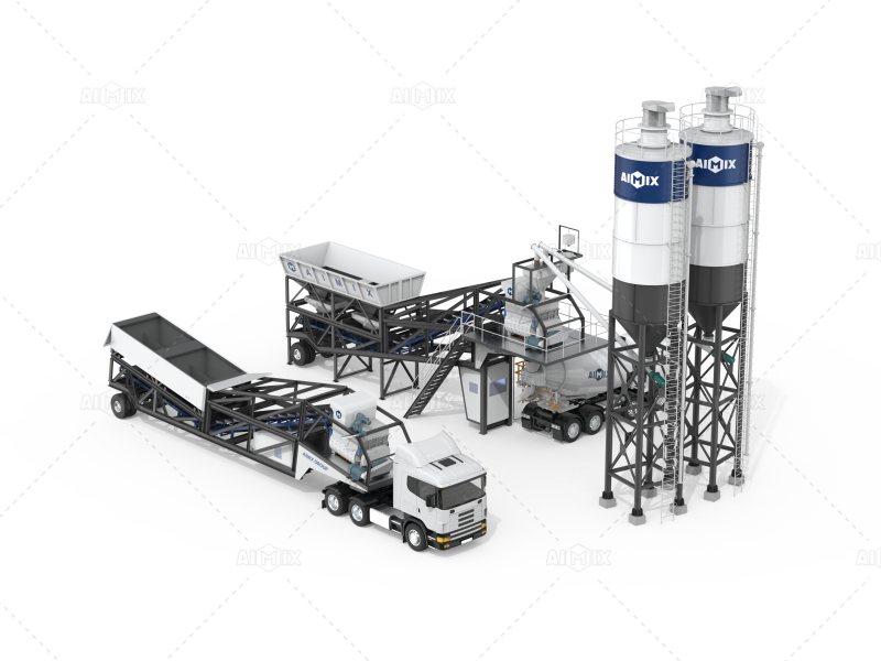 AJY mobile batching plant for Bangladesh