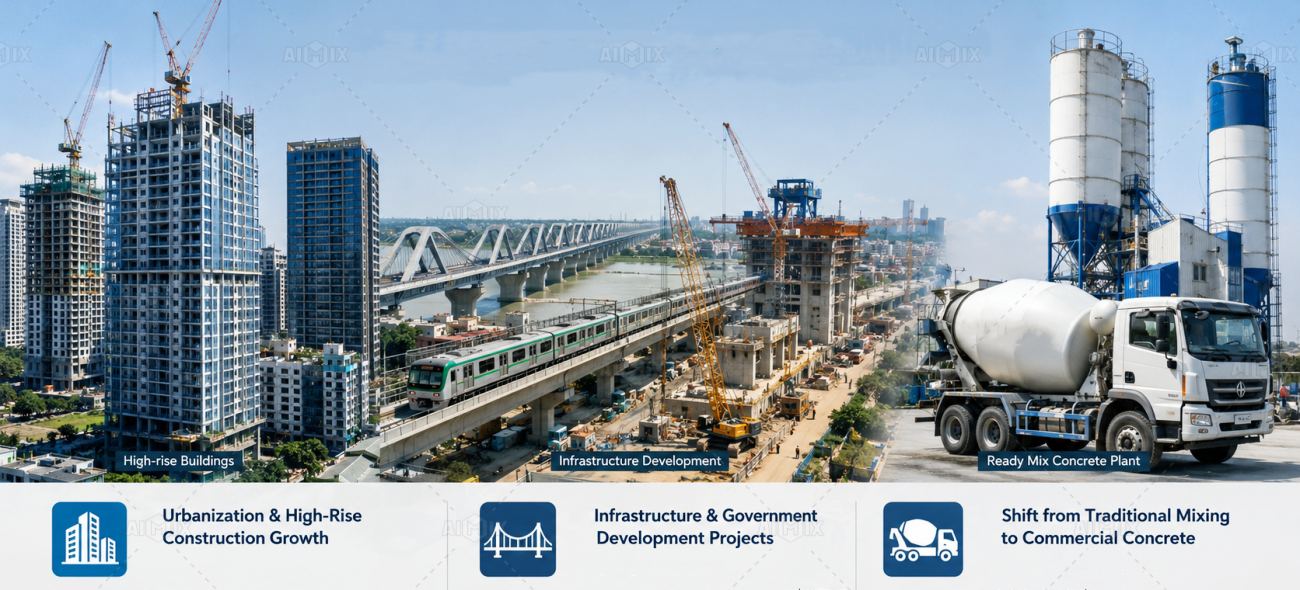 ready mix concrete demand increasing in Bangladesh