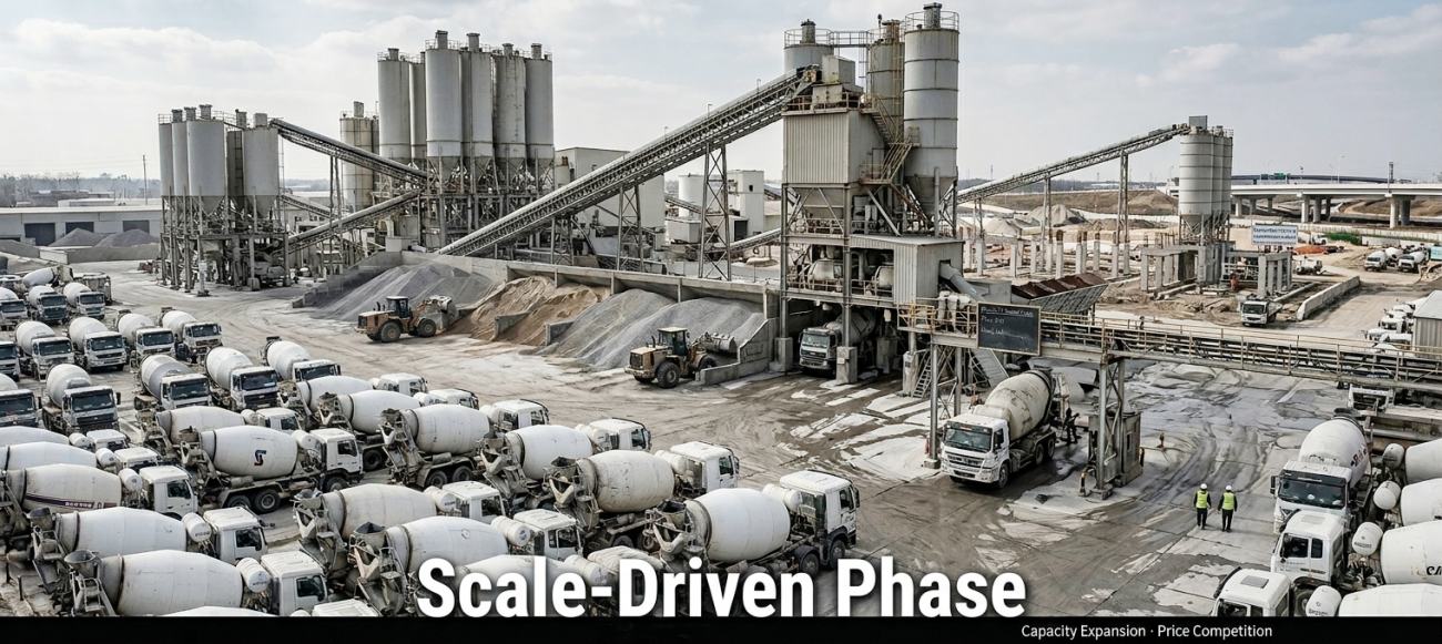 scale-driven phase of concrete industry