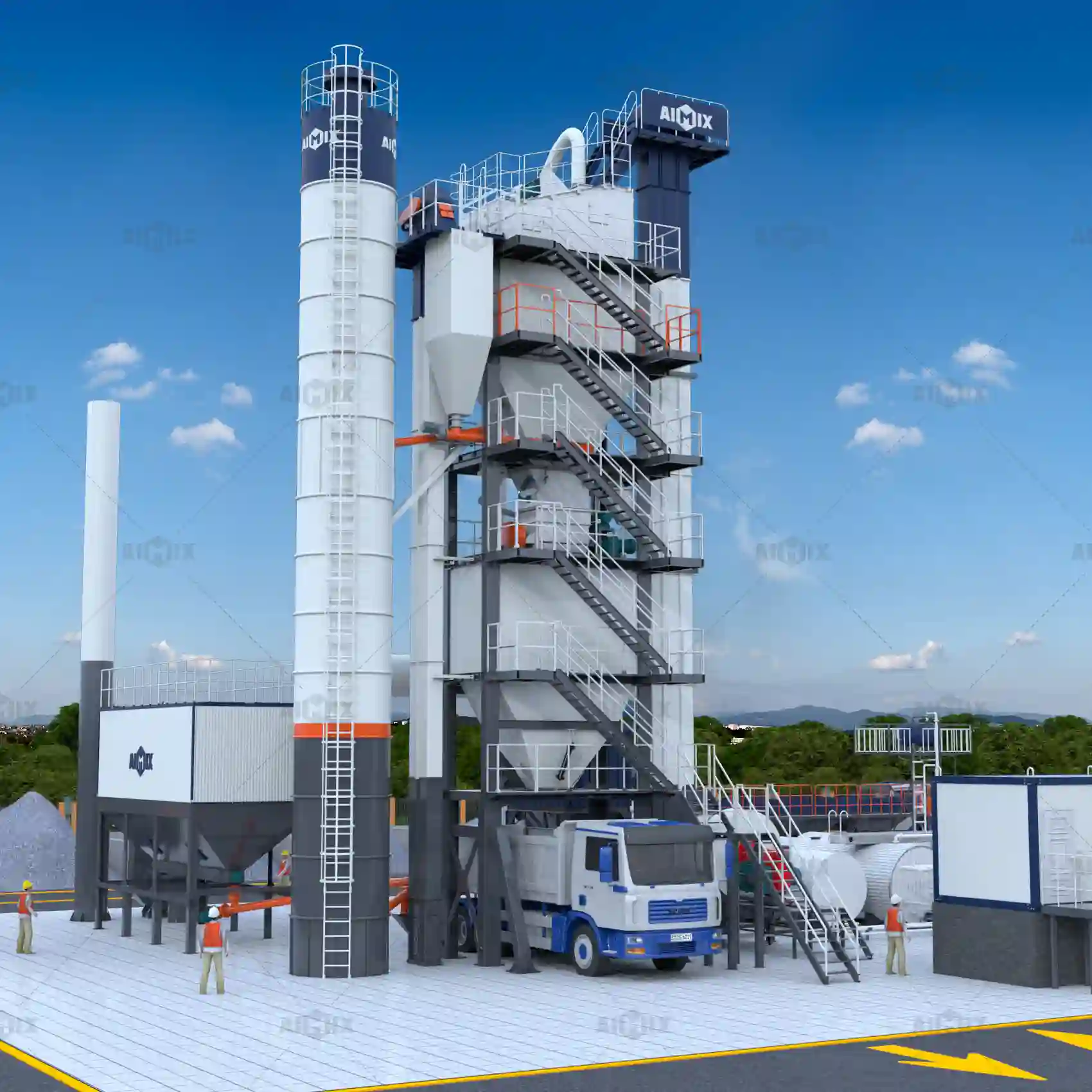 120tph stationary asphalt batch mixing plant for long term infrastructure projects