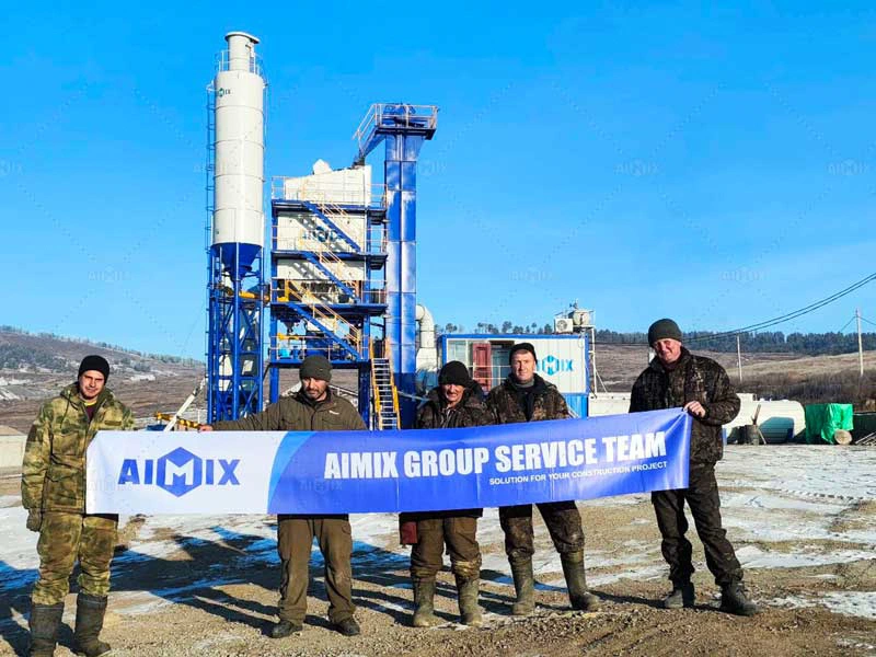 80 tph stationary asphalt batching plant capacity for asphalt road in Russia