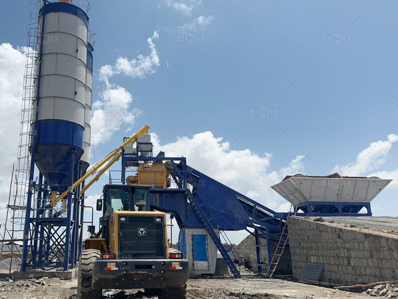 AJY-60 portable plant installed and used for housing development project in Ethiopia