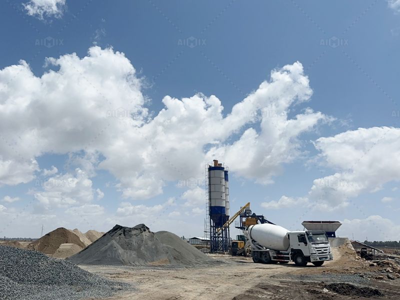 AJY60 batching plant for sale in Ethiopia supporting houses building projects at different sites