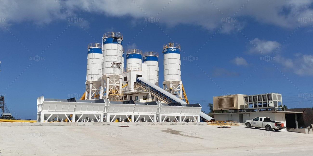 Aimix AJ180 concrete plant supplied for client in Guam supporting government infrastructure projects