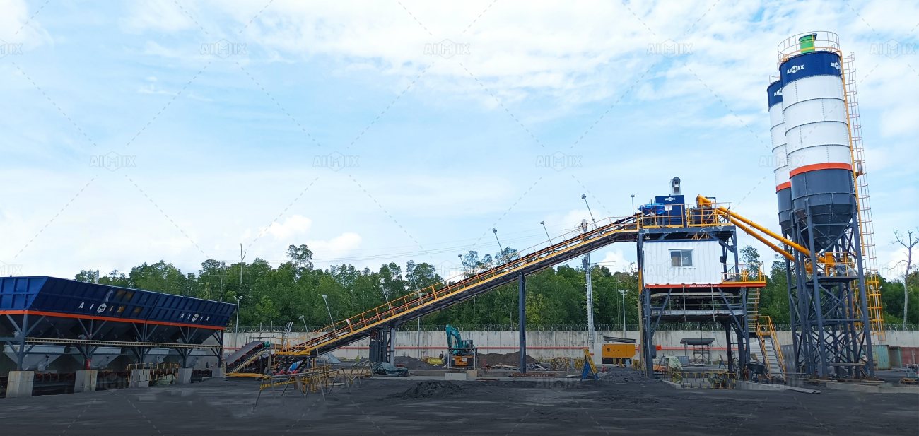 Aimix concrete batching plant for Papua Indonesia