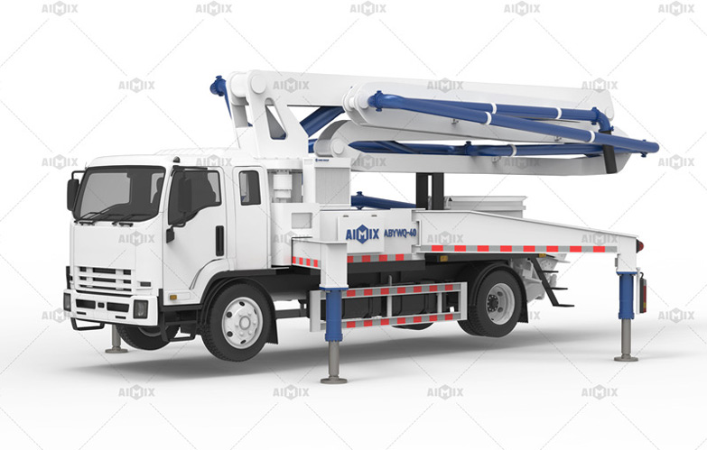 Aimix pan mixer concrete boom pump truck mounted