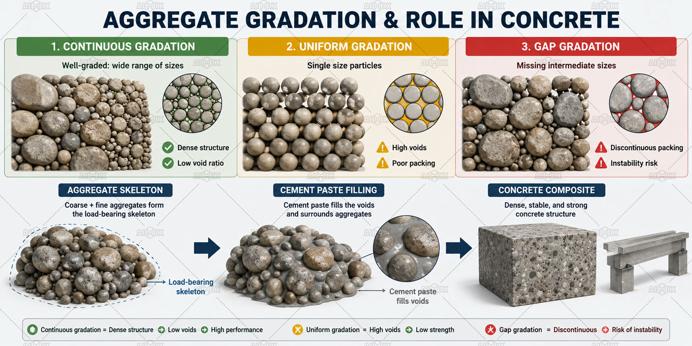 Definition of Aggregate Gradation and its role in construction