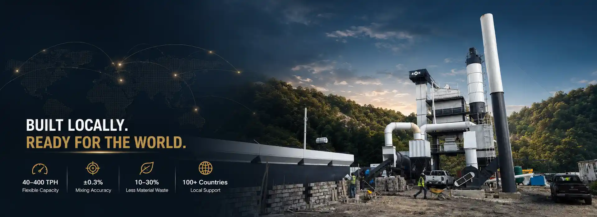 batch mix asphalt plant for sale globally for road construction