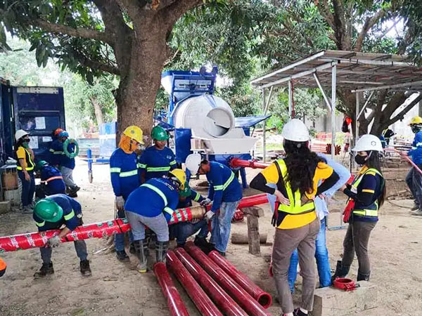 diesel concrete mixing pump for warehouse construction in the philippines