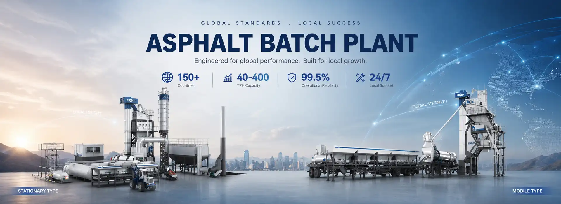 types of asphalt batch plant for mobile and stationary models