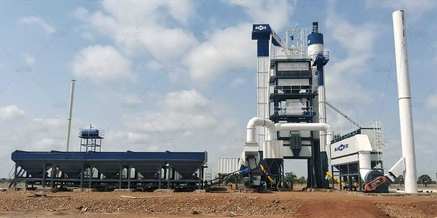 120TPH stationary asphalt batch mixing plant for road building in Ghana