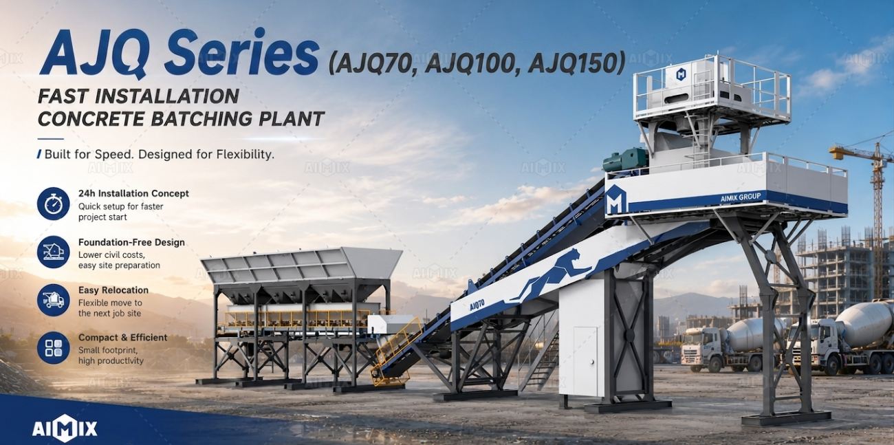 AJQ series fast installation concrete plant-Aimix new solution