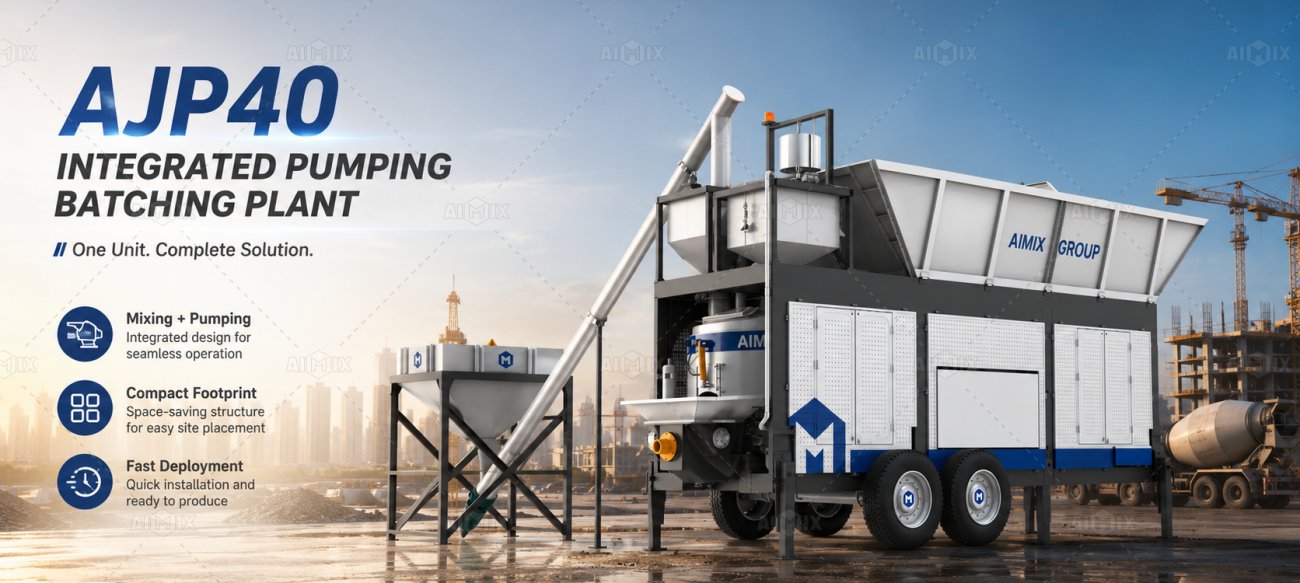 Aimix integrated pumping batching plant AJP40
