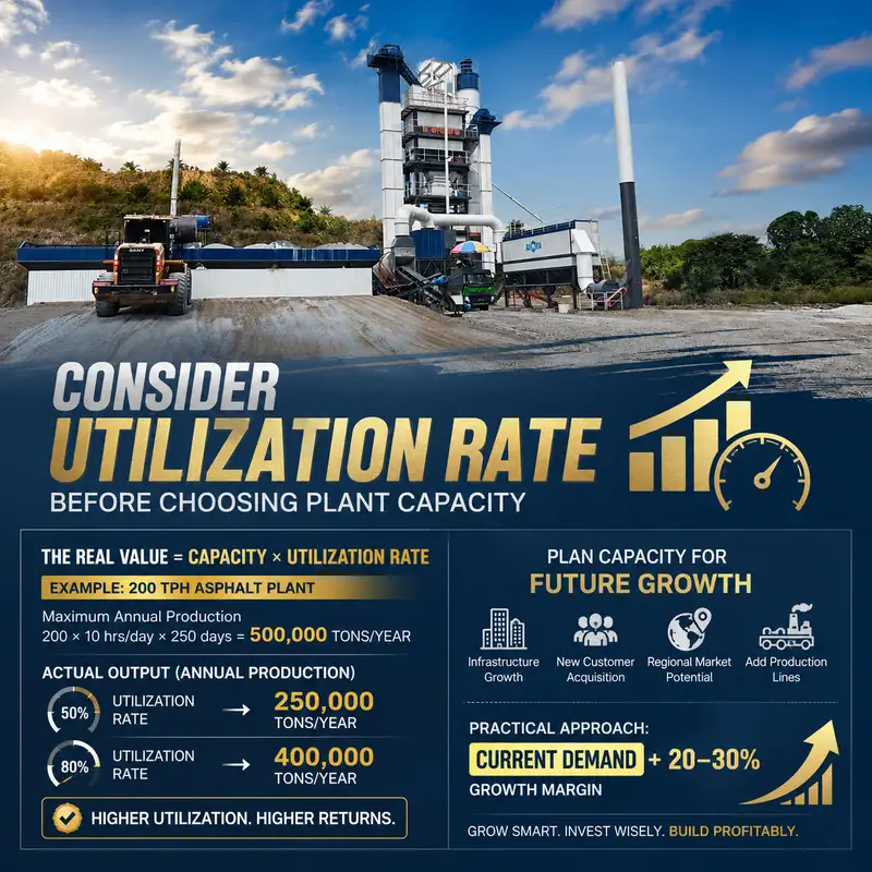 Consider Utilization Rate Before Choosing Asphalt Plant Capacity
