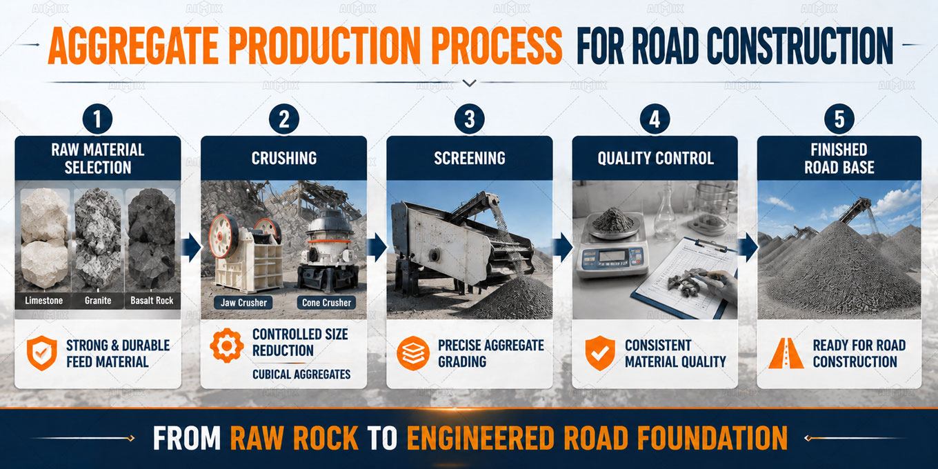 Road Construction Aggregate Production Process