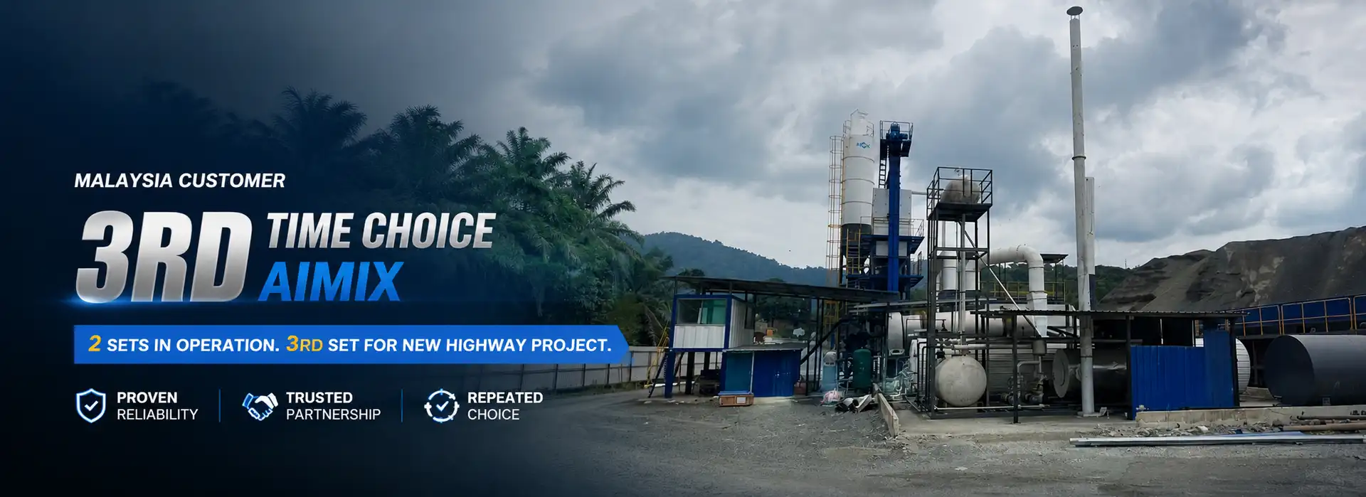Malaysian Customer Purchased AIMIX 80TPH Asphalt Plant Again After Successful Cooperation