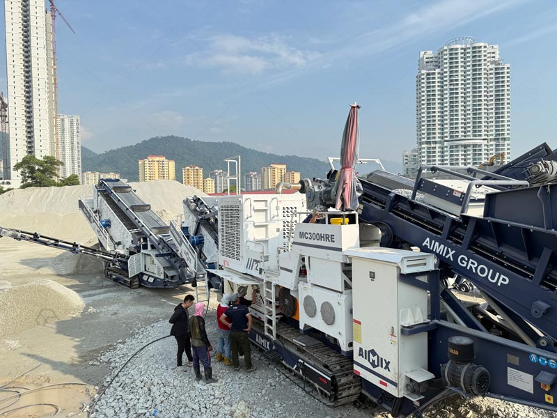 Track Cone Crusher and Screeners for Road Construction Aggregate Production in Malaysia