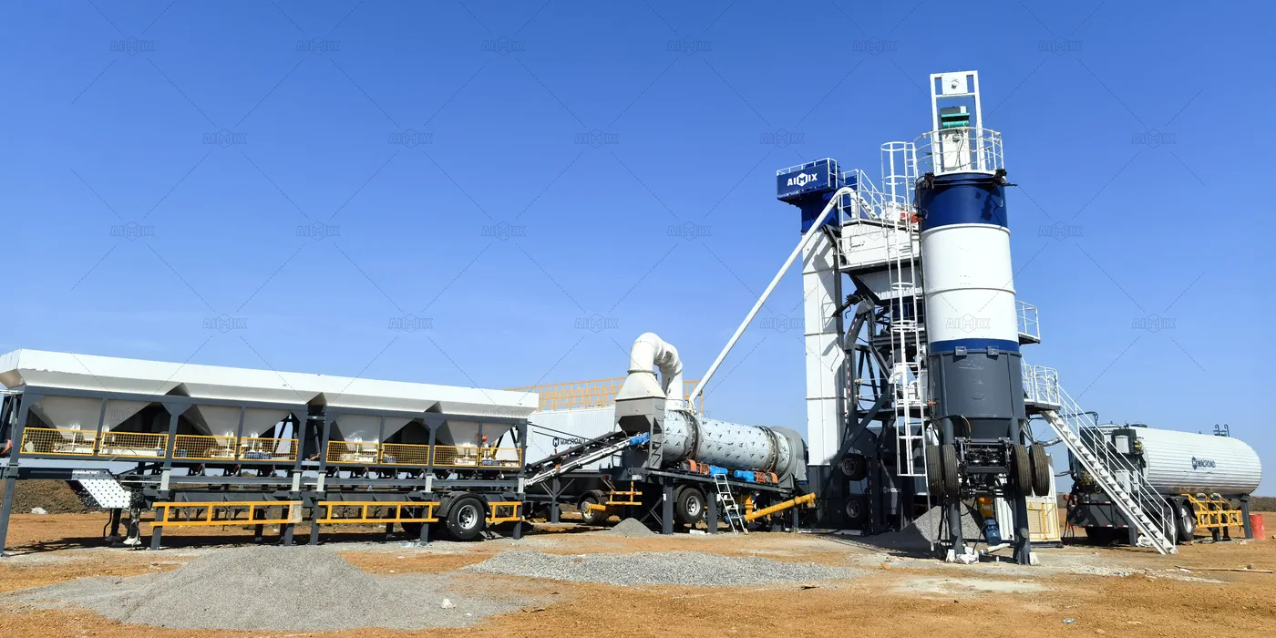 100TPH Mobile Asphalt Batch Mixing Plant for fast relocation within 24 hours