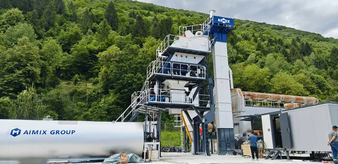 100TPH mobile fast installation asphalt plant in Bosnia and Herzegovina