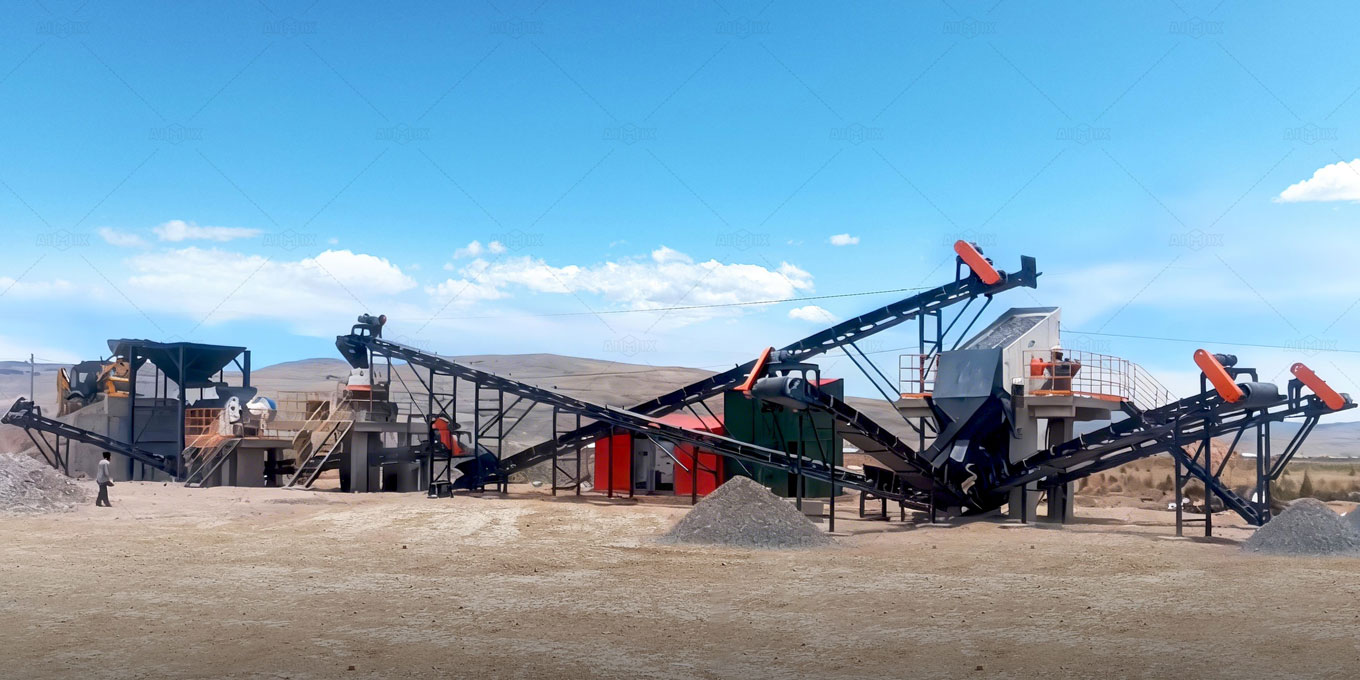 100tph Stationary Granite Crushers Producing Aggregate Material in Peru