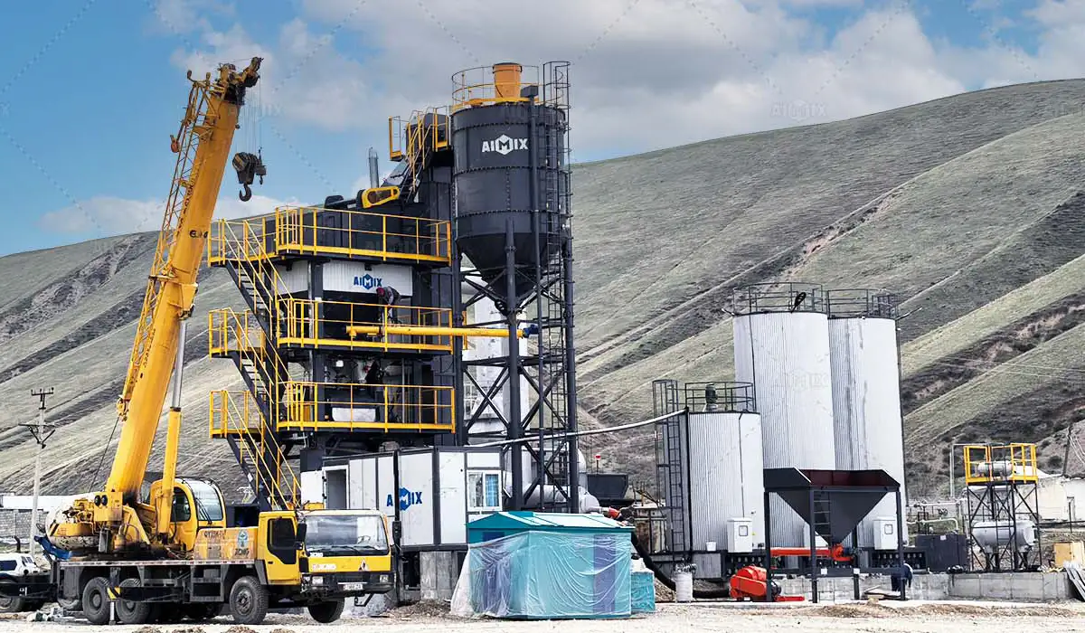 100tph stationary asphalt batch mix plant for urban road building in Kyrgzstan