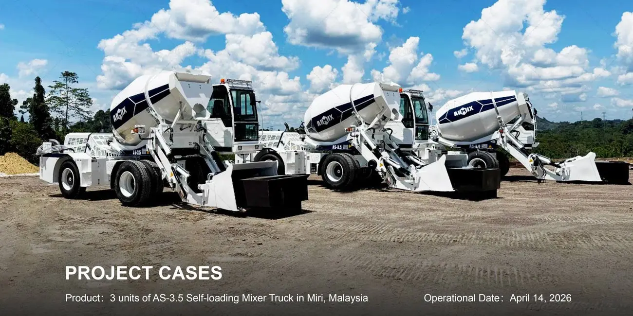 3 units of Aimix self loading concrete mixer trucks work in malaysia
