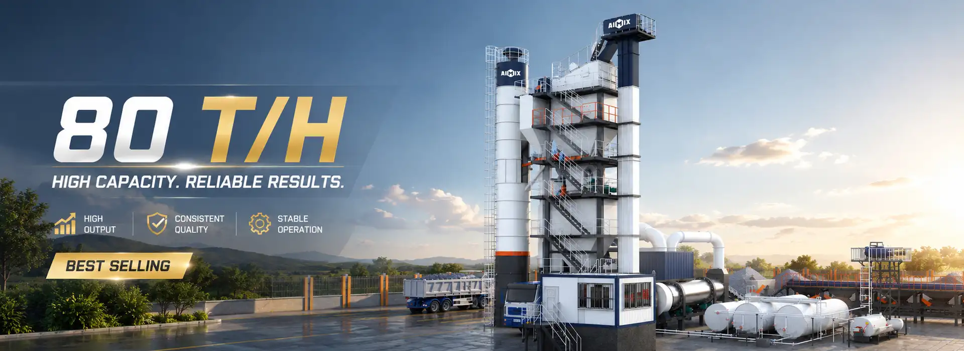 80 tph batch mix asphalt plant for sale