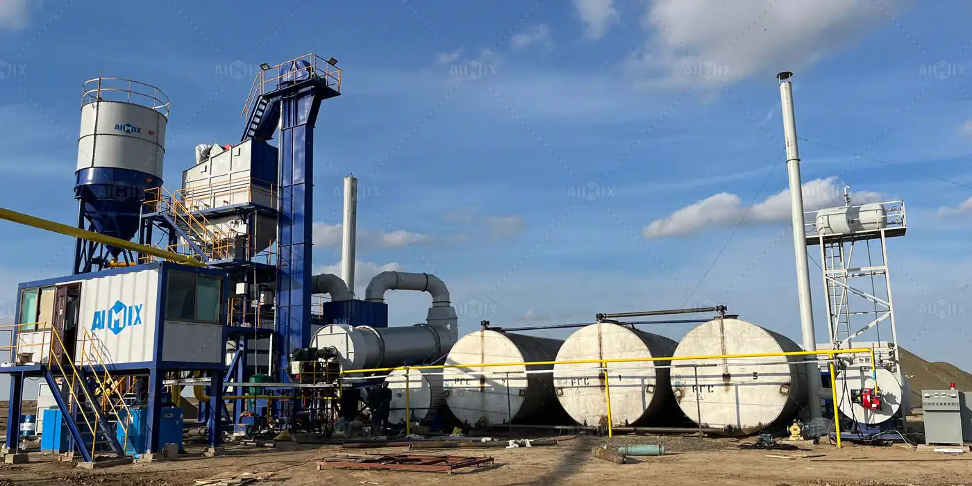 80tph stationary asphalt mixing plant in Kazakhstan