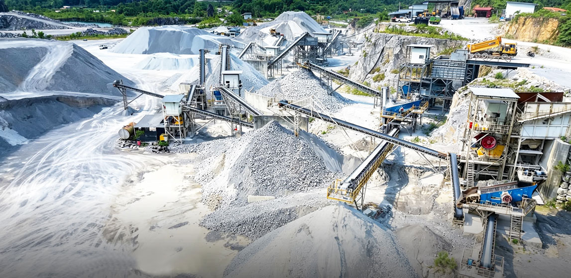 AIMIX stone crushing plants operation on-site