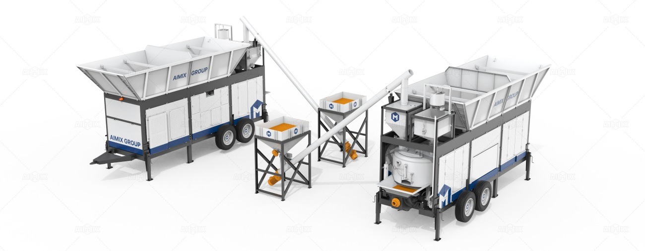 AJP40 concrete pumping batching plant solution Aimix